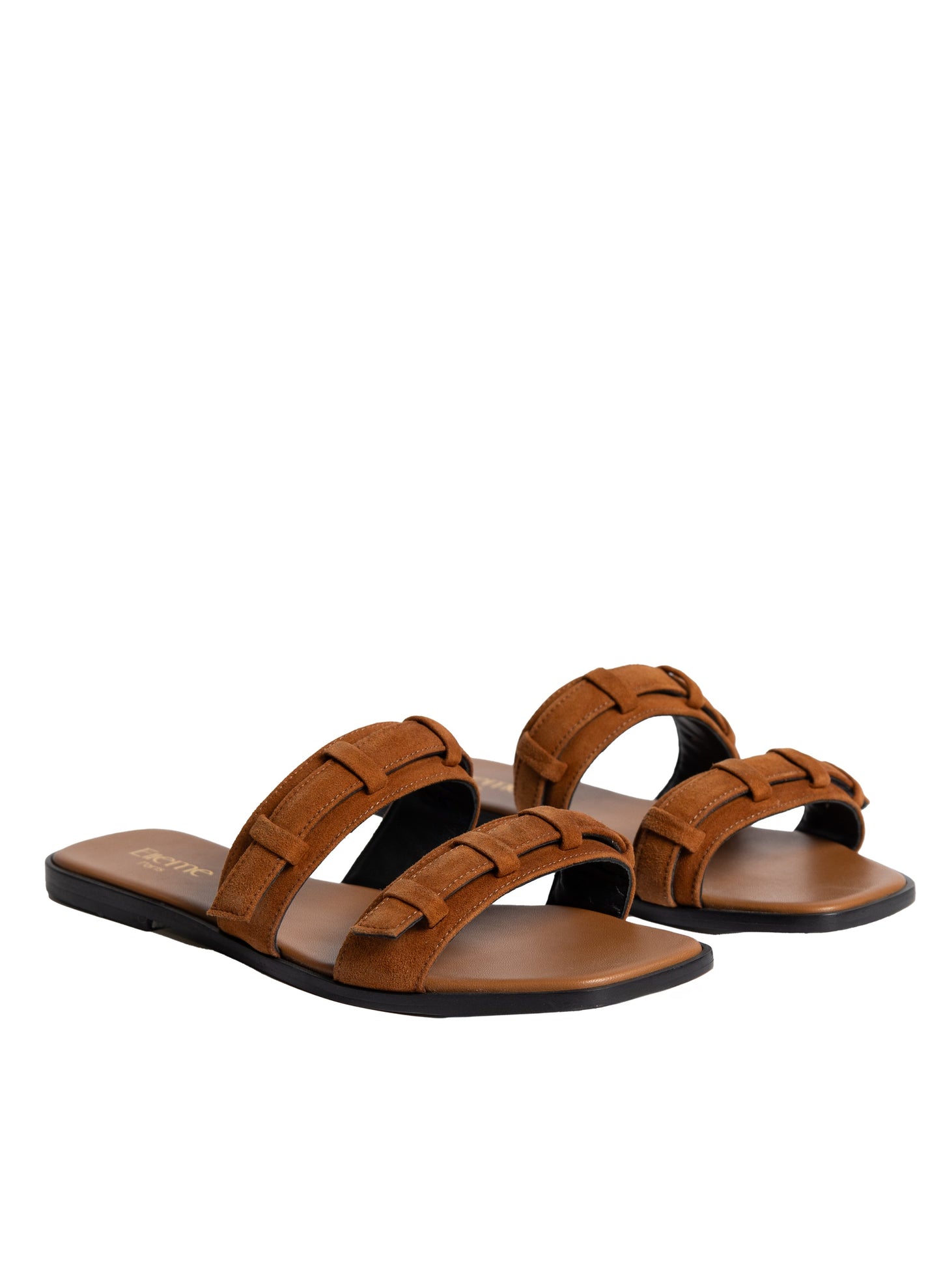 Loop Flat Sandal Suede Cognac