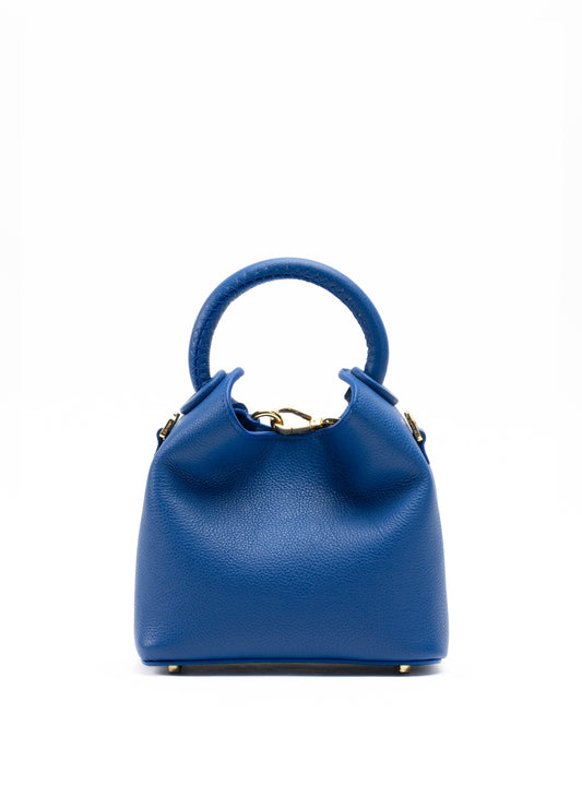 Madeleine Pebbled Leather Azure Blue