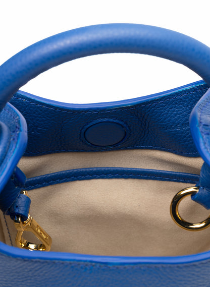 Madeleine Pebbled Leather Azure Blue