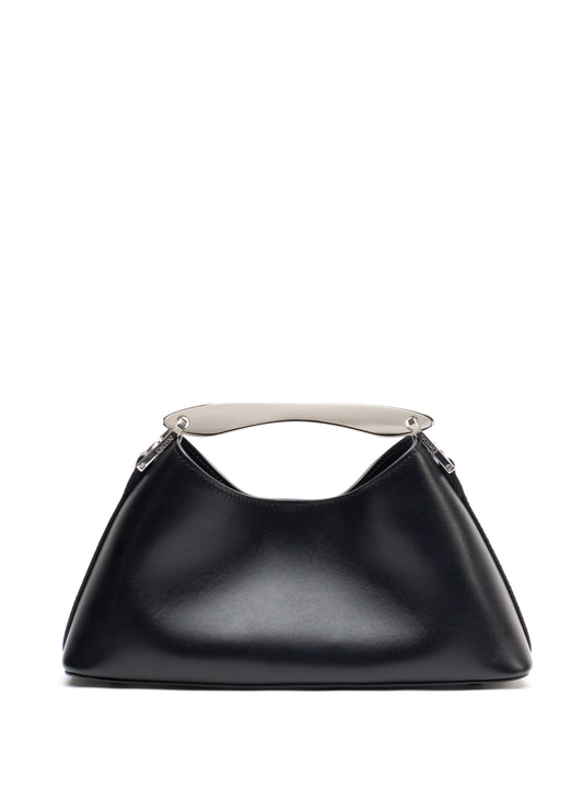Mini Boomerang Leather Black - Silver