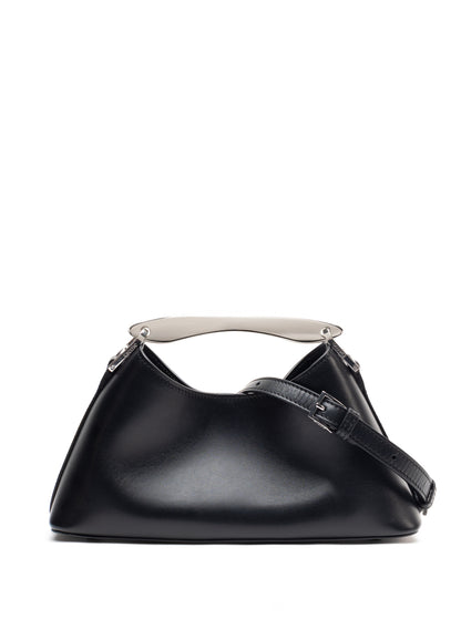 Mini Boomerang Leather Black - Silver
