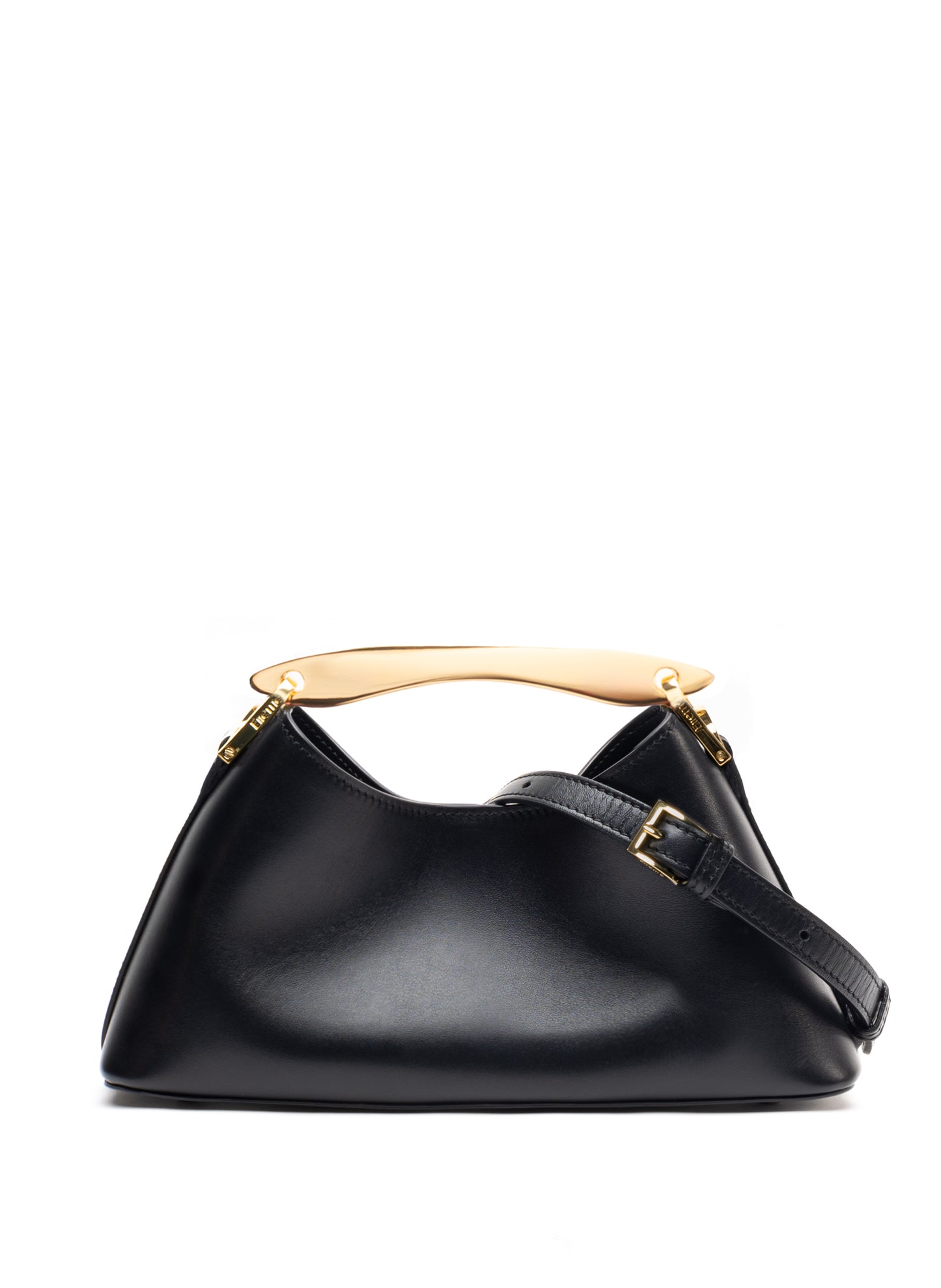 Mini Boomerang Leather Black - Gold