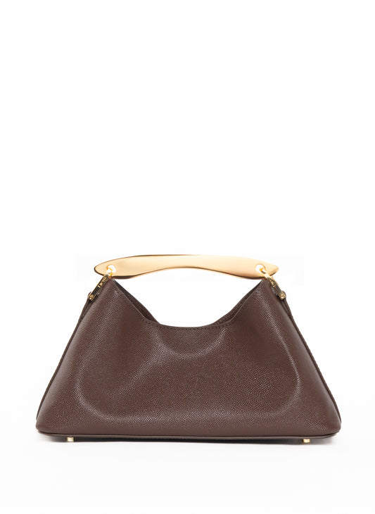 Mini Boomerang Leather Caviar Dark Brown