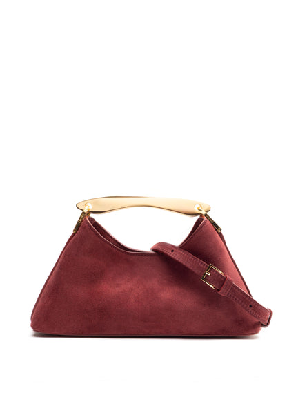Mini Boomerang Suede Burgundy