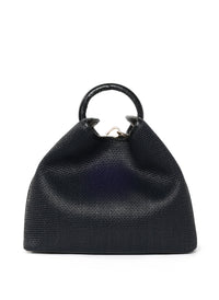 Raisin Raffia/Leather Black