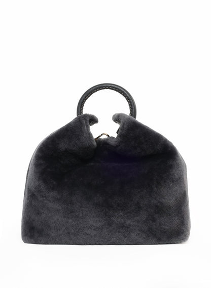 Raisin Shearling Montone Ardesia