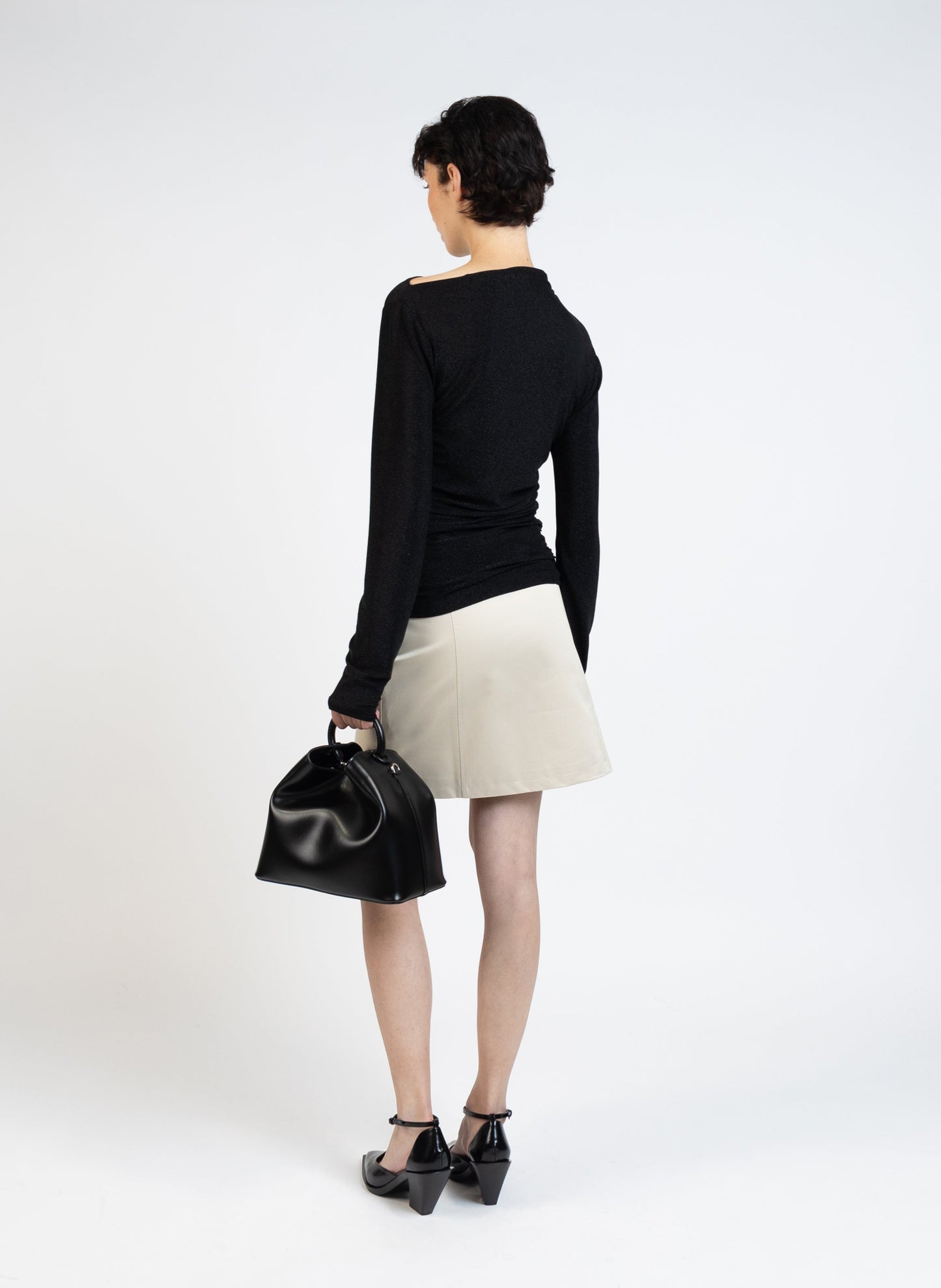 Gabardine Mini Skirt/Beige