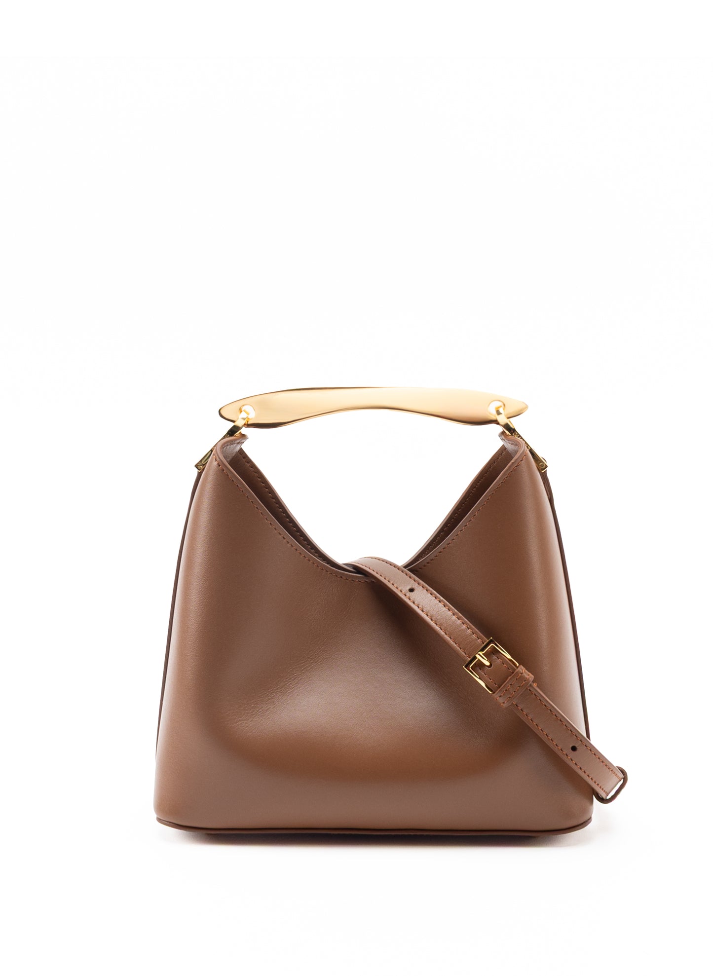 Small Boomerang Leather Cognac