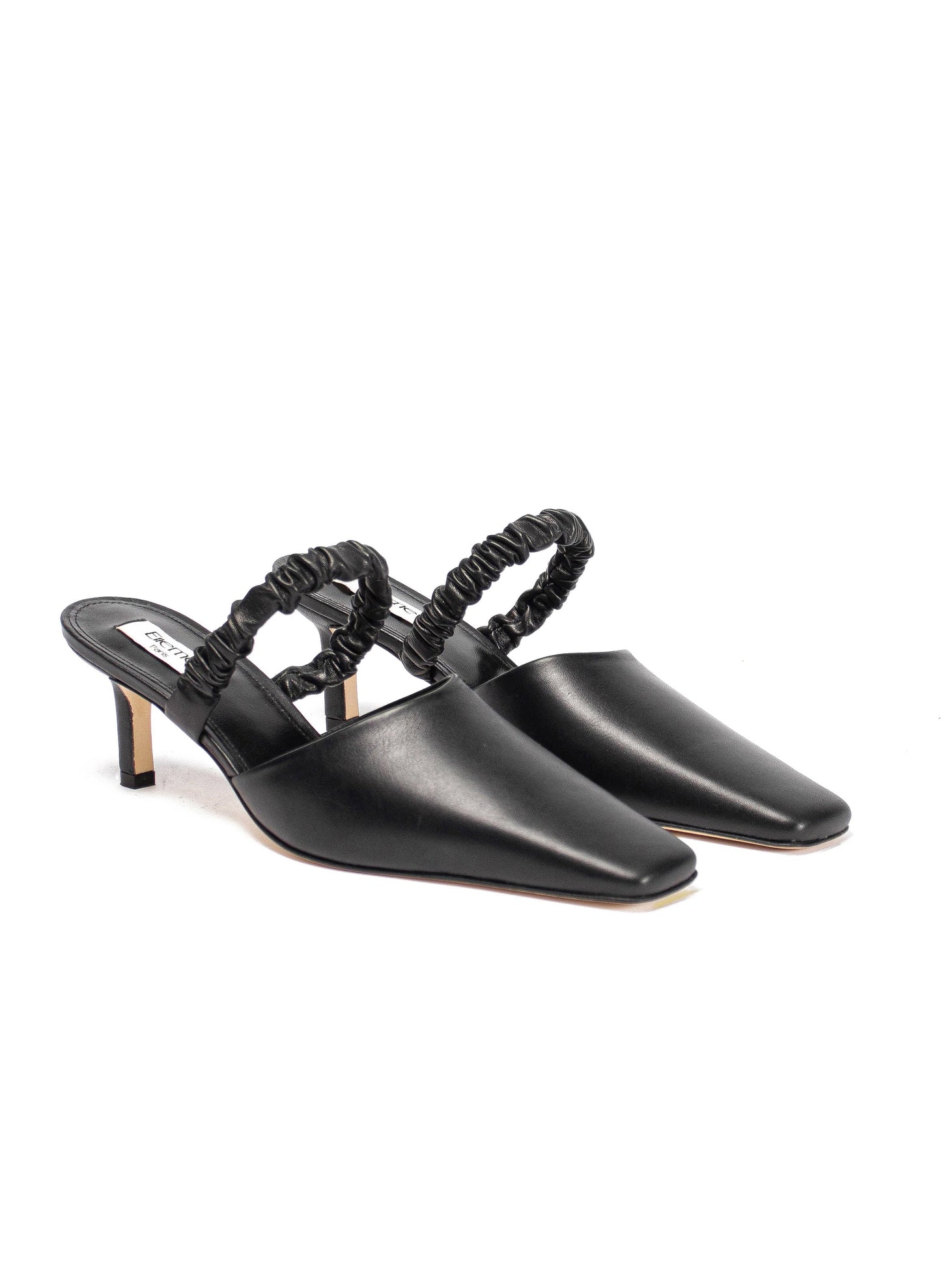 Chouchou Square Toe Mule Leather Black