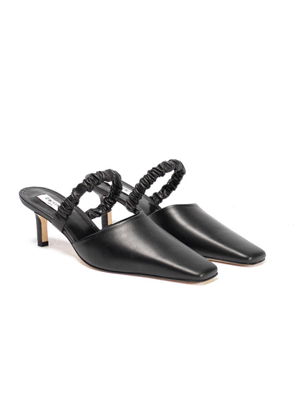 Chouchou Square Toe Mule Leather Black