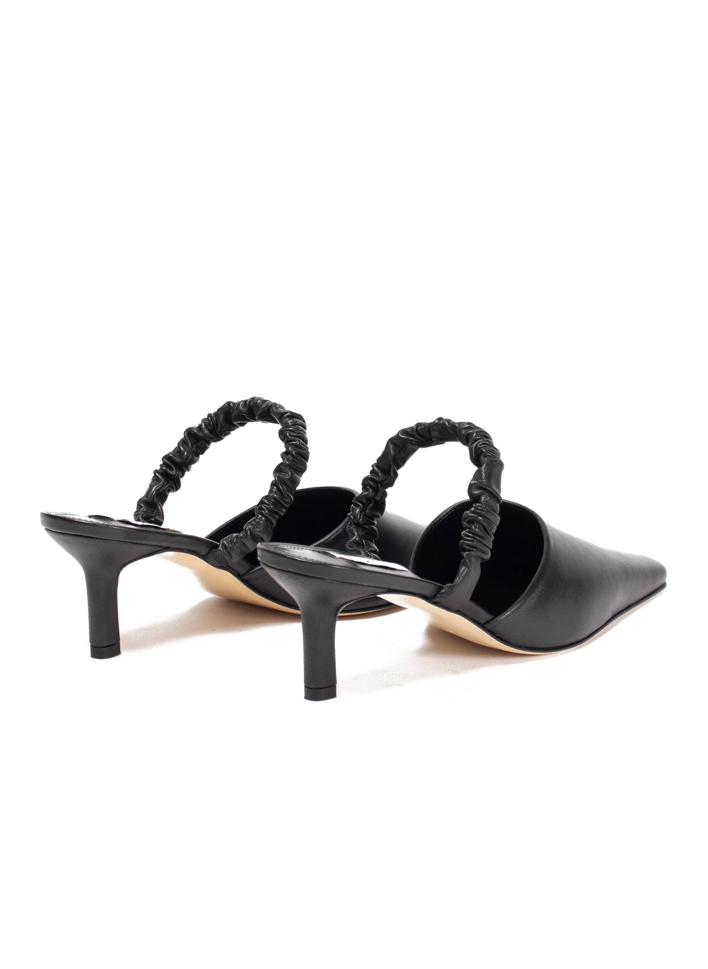 Chouchou Square Toe Mule Leather Black