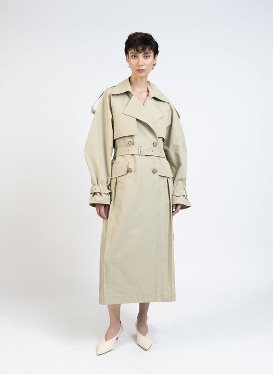 Gabardine Trench Coat/Beige