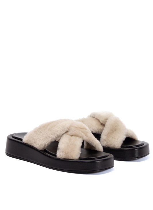 Tresse Shearling Black/ Beige