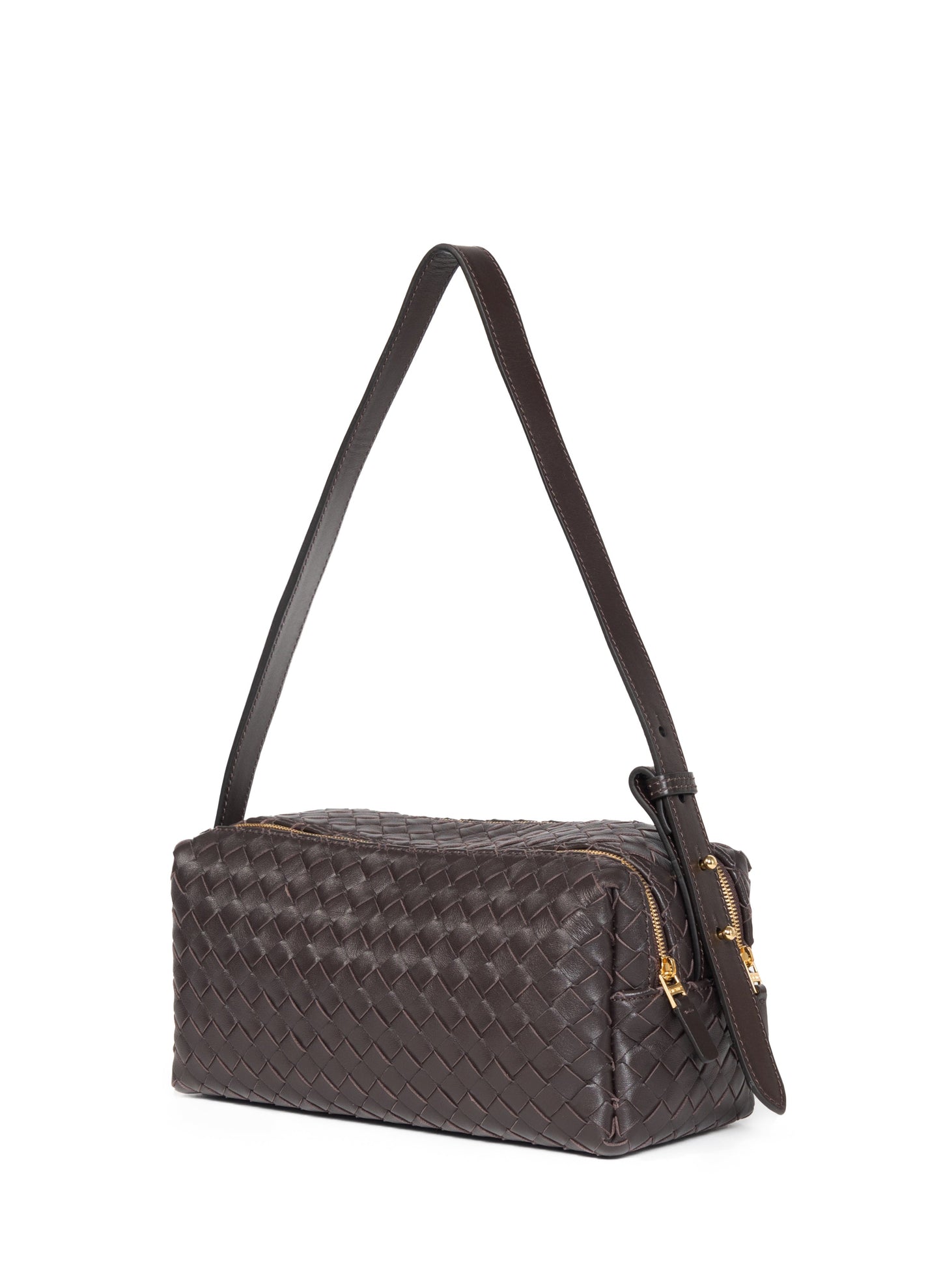 Trousse Woven Leather Dark Brown/Pre order delivery in 3 weeks