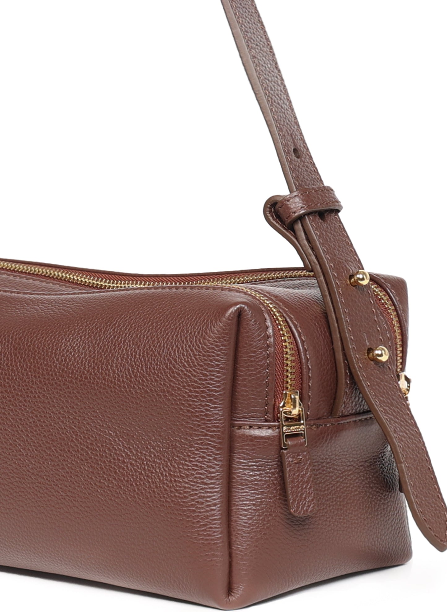 Trousse Pebbled Leather Dark Brown