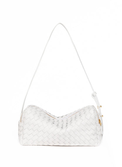 Trousse Woven Leather White