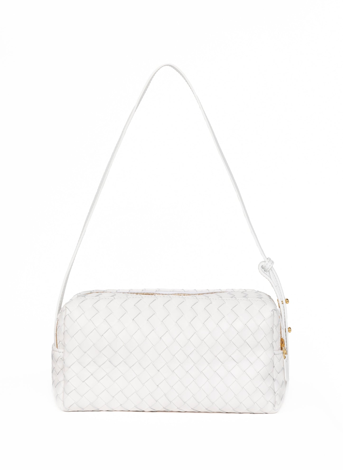 Trousse Woven Leather White