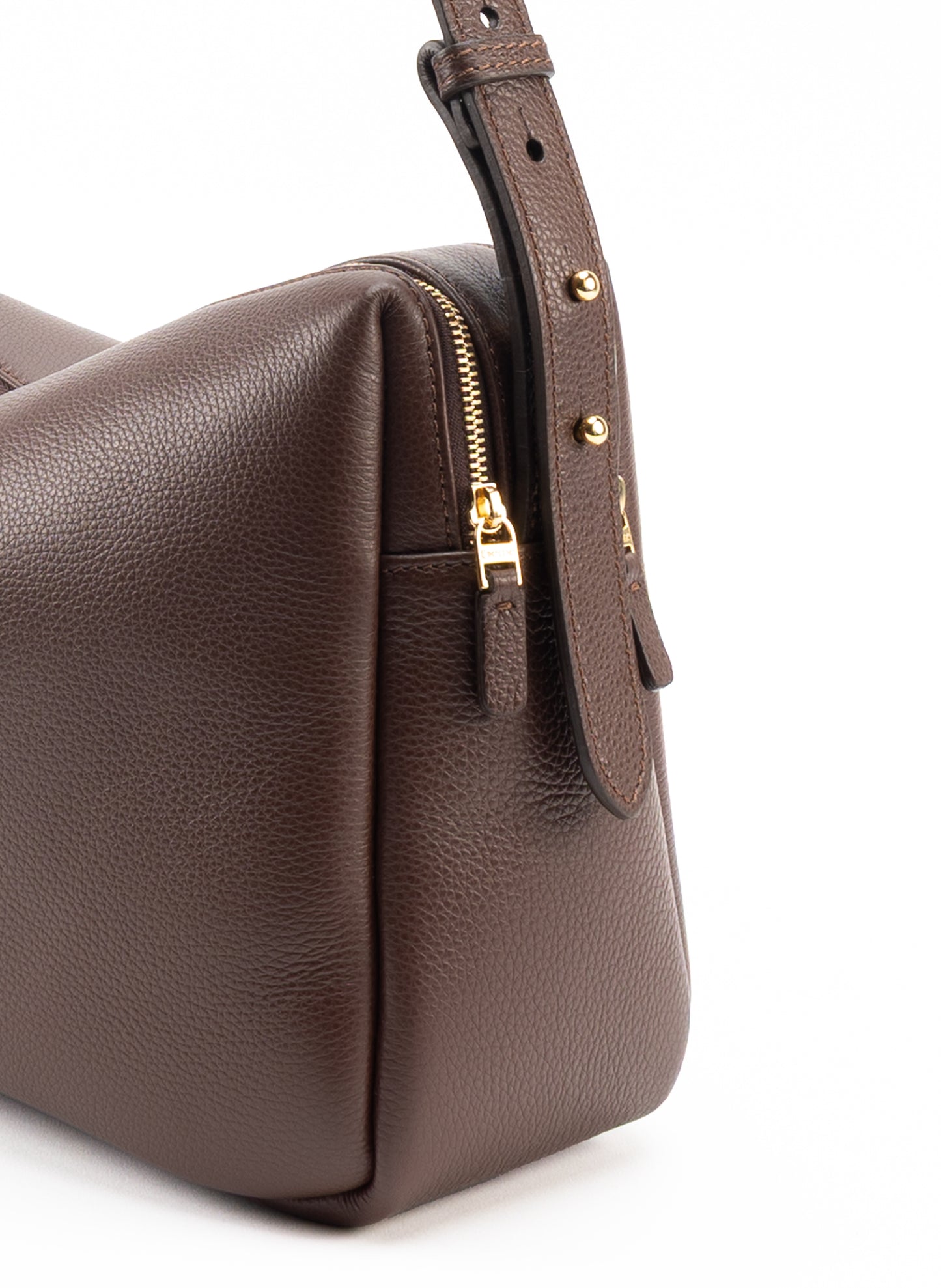 Trousse Large Pebbled Leather Dark Brown